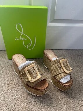 Sam Edelman Woven Platform Wedges with Buckles